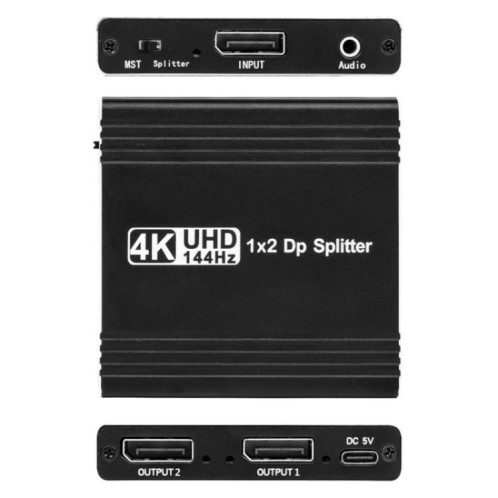 Extracteur audio FD 1X2 4K 144 Hz, répartiteur DisplayPort 1.4 vers double DisplayPort MST, prise : prise américaine SH92011565-010